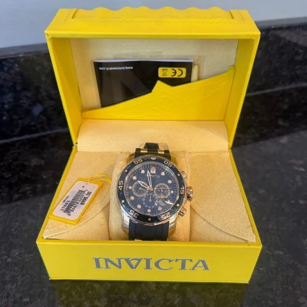 Invicta Pro Diver Scuba Chronograph Watch 17883 Gold/Black NWT